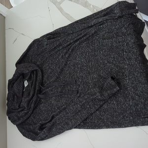 Heather black cowl neck top